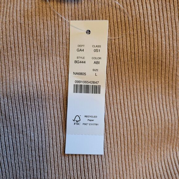 J Crew Dress Knit Maxi  Plunge Viscose Tan Large NWT - Picture 5 of 10